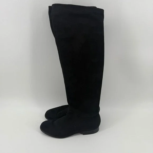 Calvin Klein Rae Over The Knee Boots Black Suede Women's 8.5M Flat Zip 21" Tall - Picture 4 of 8